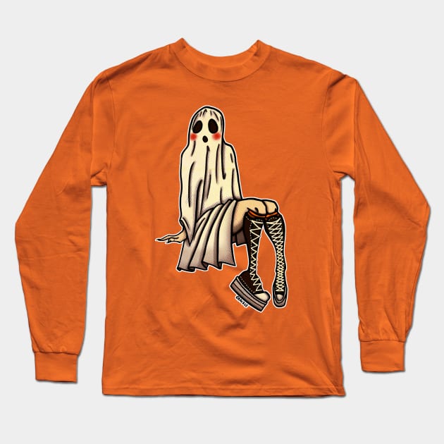 Sneaker Ghost (Light Version) Long Sleeve T-Shirt by Jan Grackle